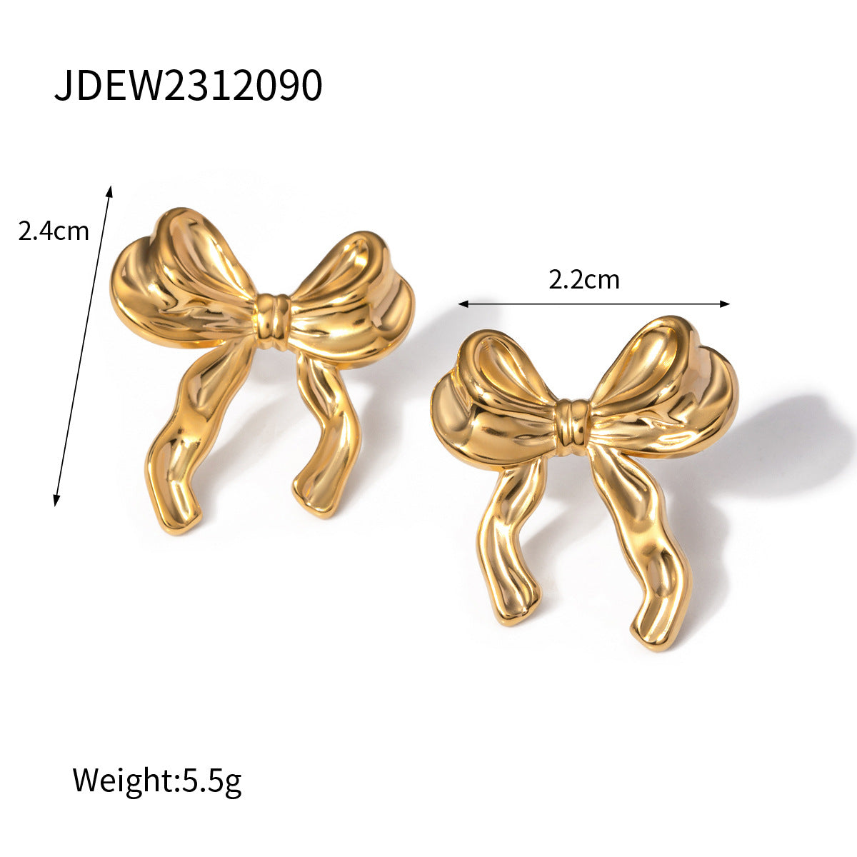 Jie Ding Stainless Steel Valentine'S Day Bow Earrings Zircon Heart Earrings Titanium Steel Earrings
