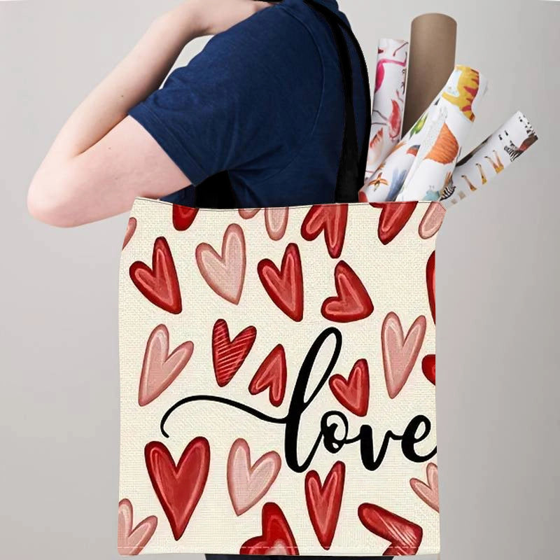Women's Medium Polyester Letter Heart Shape Classic Style Square Open Shoulder Bag