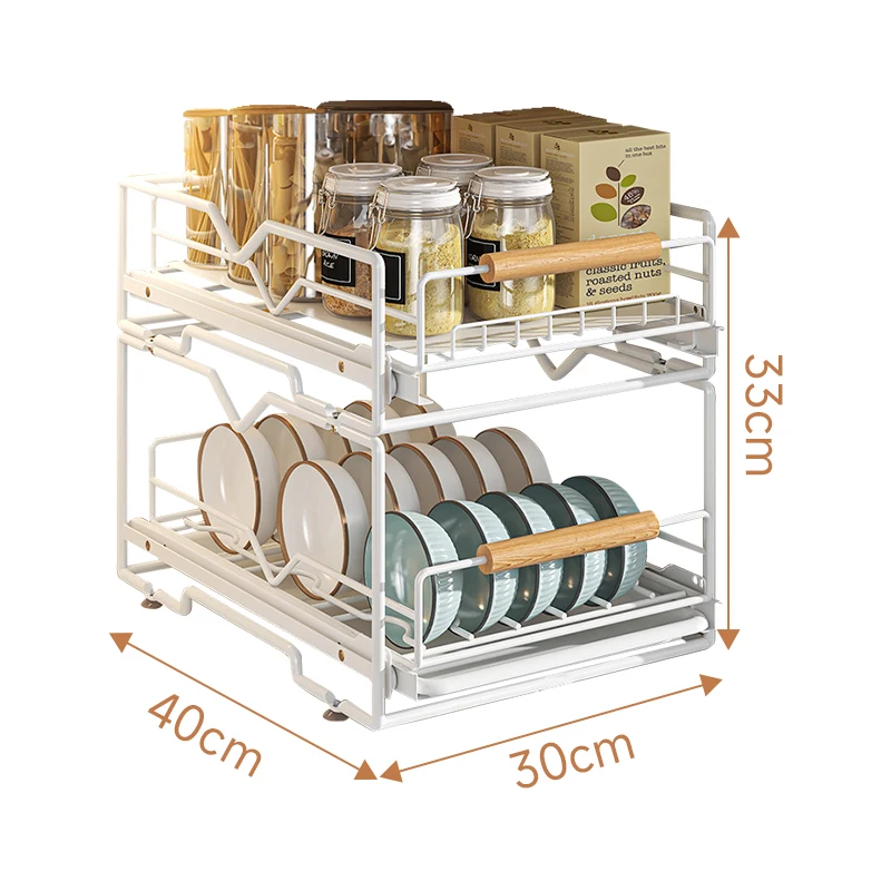 New Durable Stackable Drainboard Shelf Sliding Storage Cabinet Pull Out Kitchen Organizer Dish Rack