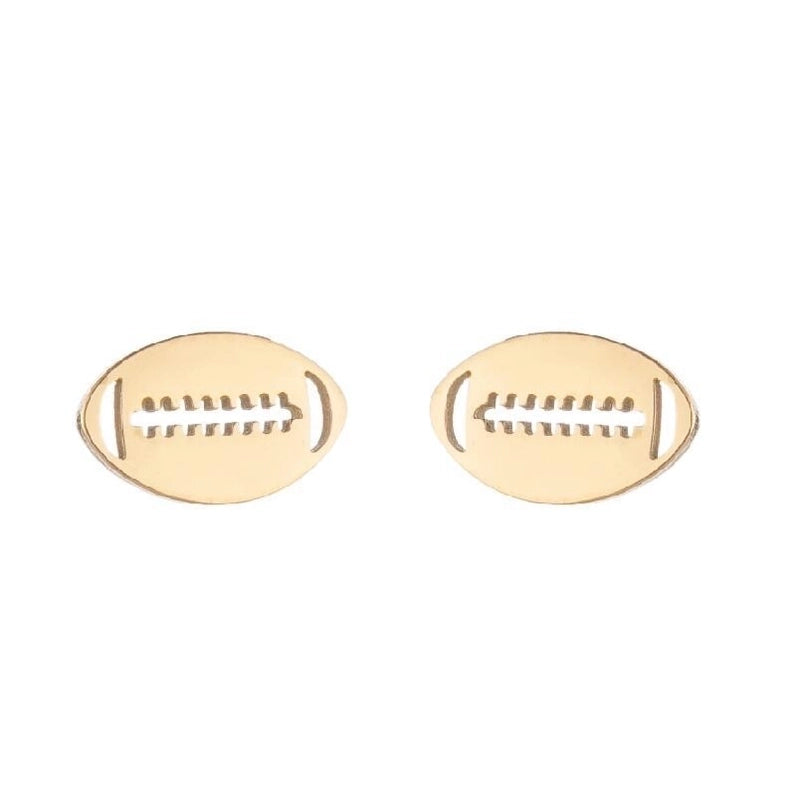 Minimalist Letter Skates Ball Stainless Steel Plating Hollow Out Ear Studs 1 Pair