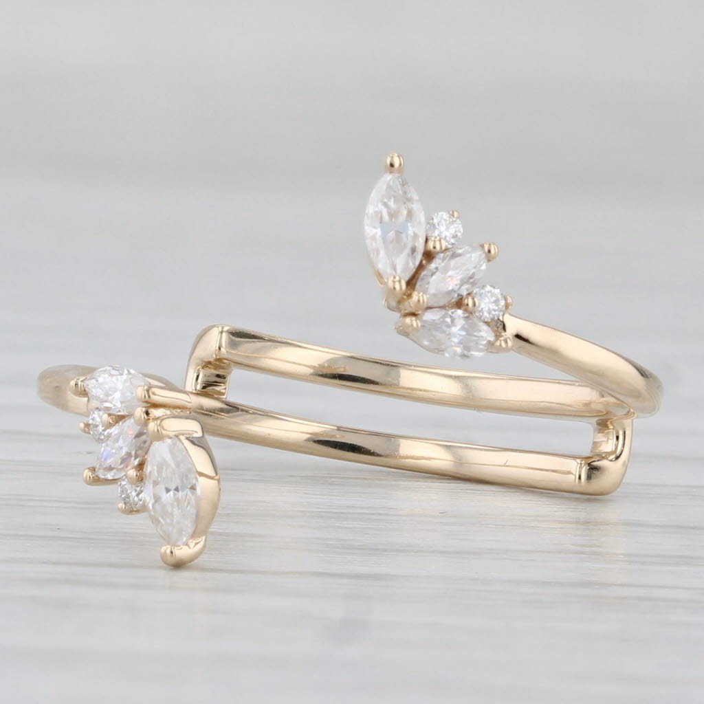 Cubic Zirconia Ring Jacket Enhancer Wedding Band 10k Yellow Gold Size 8.5