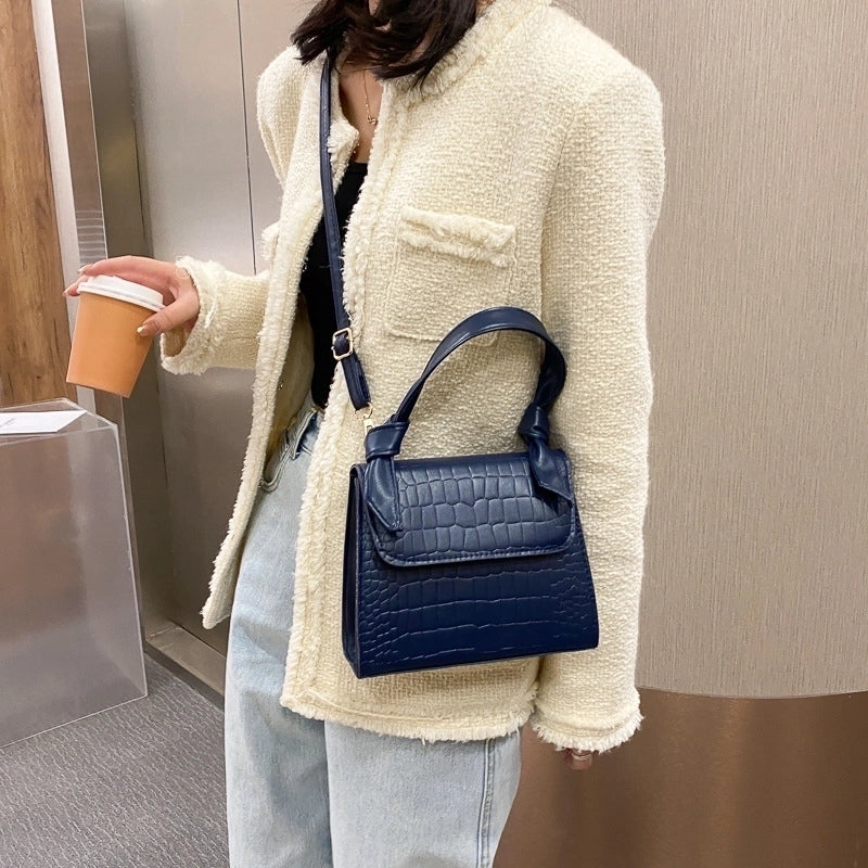Crocodile Pattern Shoulder Bag Fashion Small Square Bag
