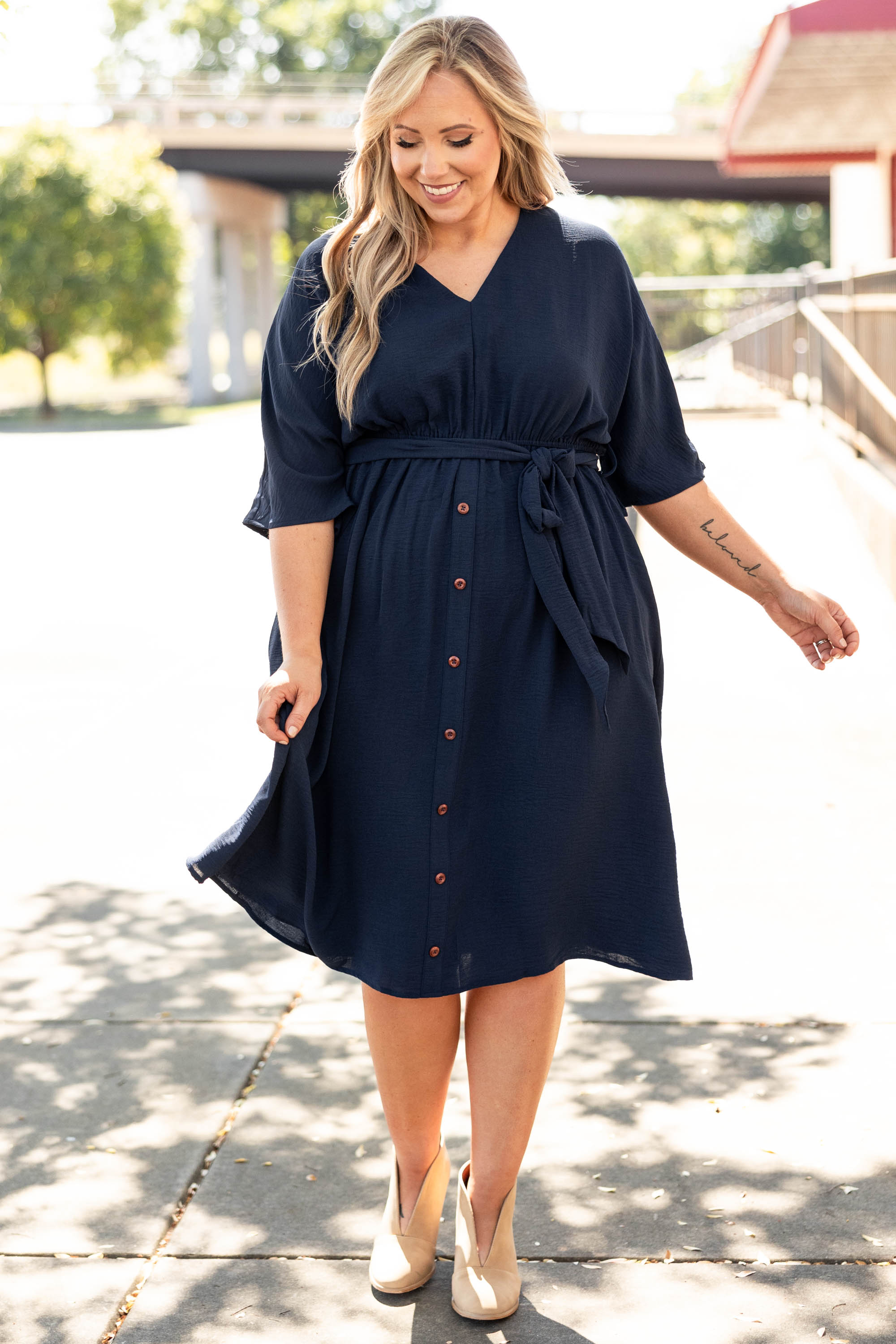 Hopelessly Yours Dress. Navy