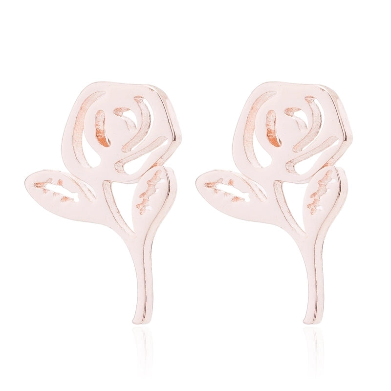 Minimalist Geometric Plating 304 Stainless Steel No Inlaid 18K Gold Plated Earrings