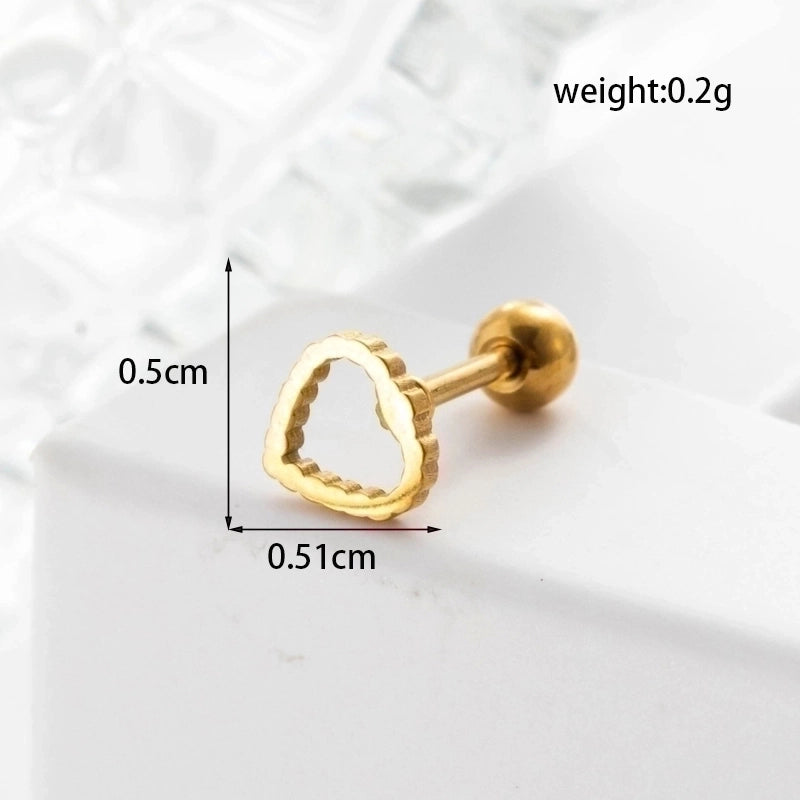 Ear Cartilage Rings & Studs Geometric 316L Stainless Steel  Plating