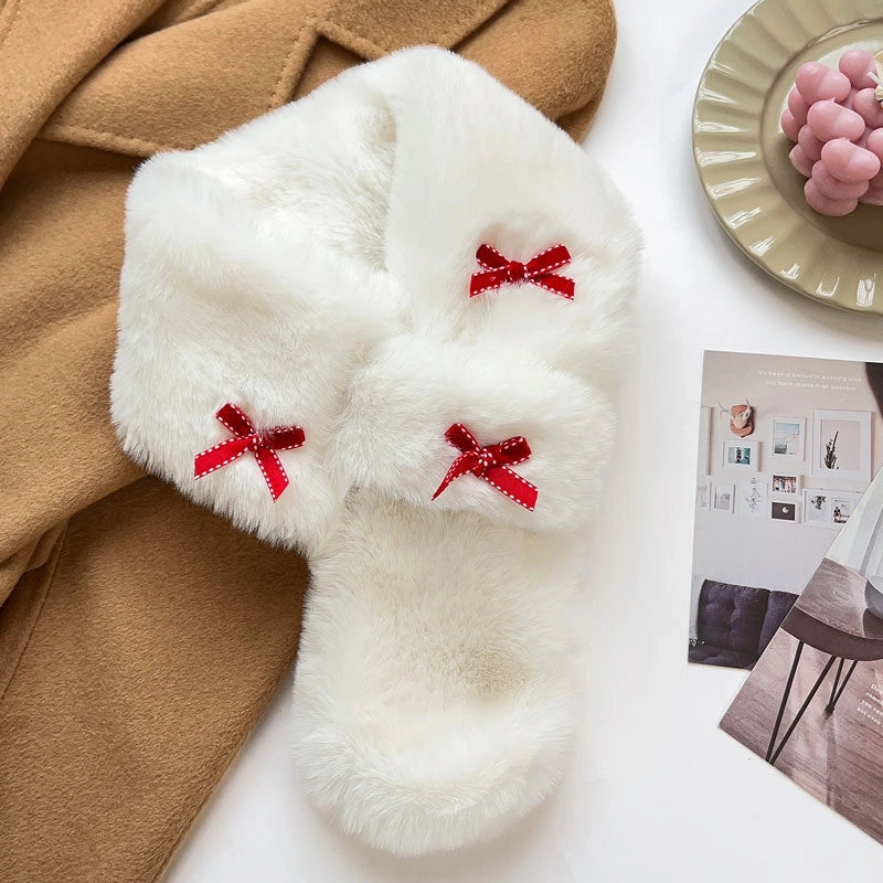 Women's IG Style Bow Knot Plush Scarf