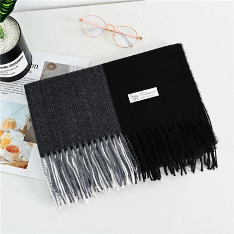 Women'S Fashion Plaid Imitation Cashmere Tassel Scarf