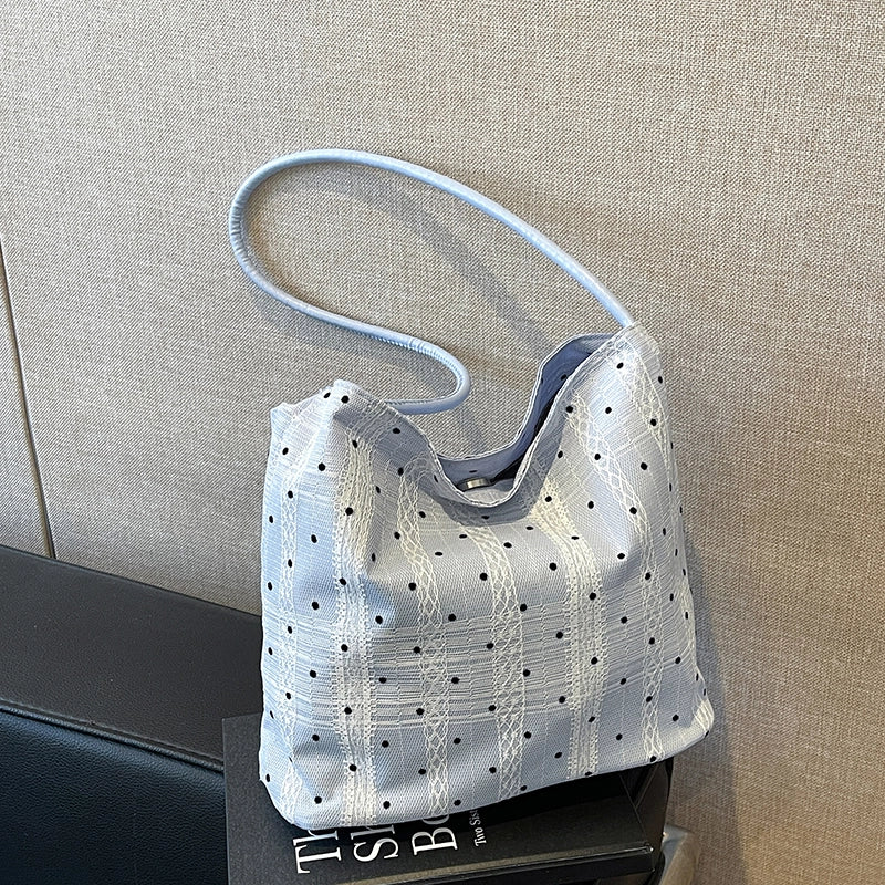 Women's Cloth Solid Color Streetwear Bucket Zipper Shoulder Bag