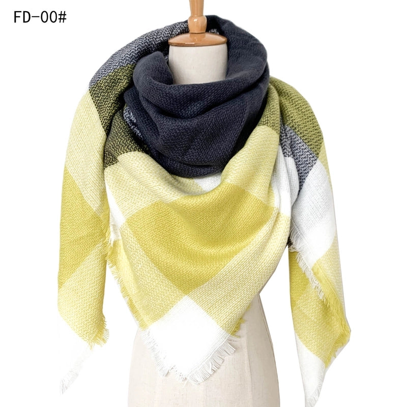 Women's Casual Color Block Imitation Cashmere Scarf