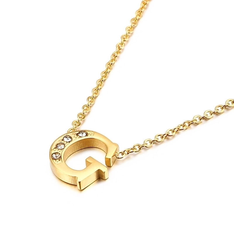 Letter Titanium Steel 18K Gold Plated Necklace