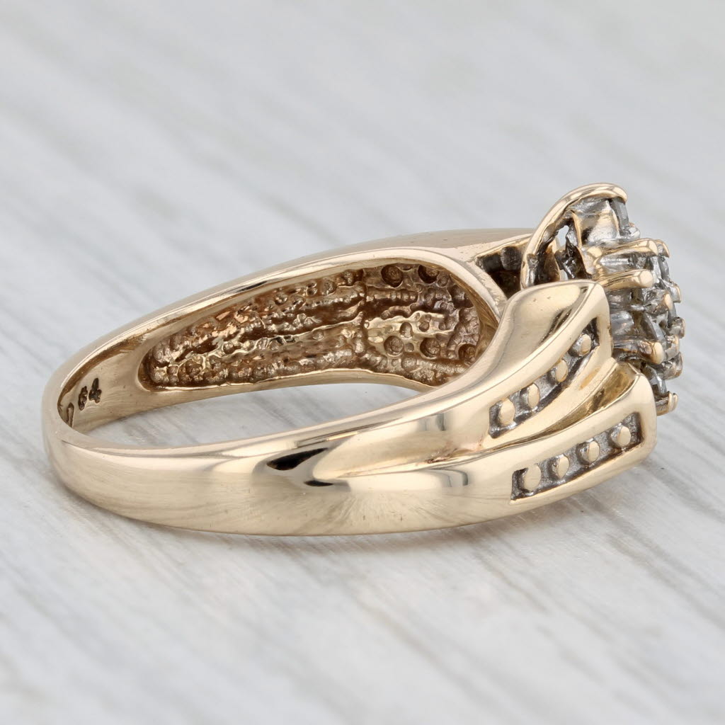 0.25ctw Diamond Cluster Engagement Ring 10k Yellow Gold Size 6