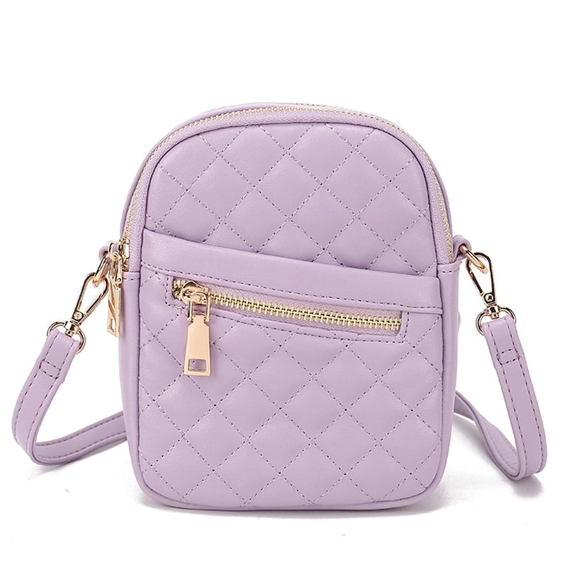 Women's Small Pu Leather Solid Color Streetwear Square Zipper Crossbody Bag