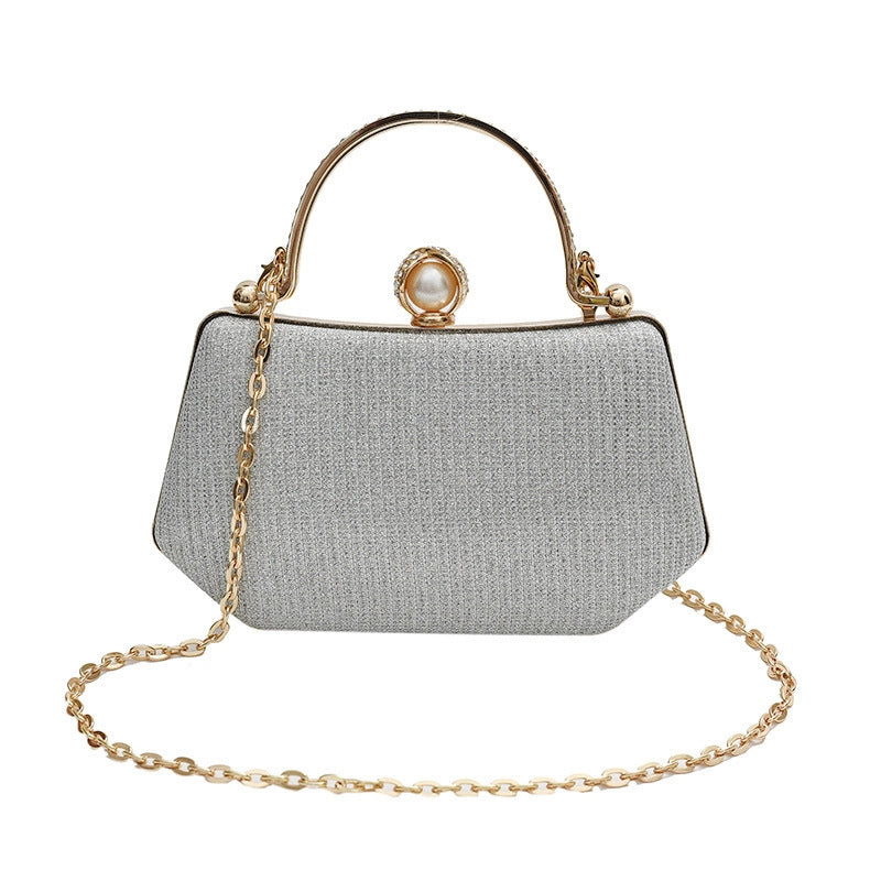 Black Purple Silver Pu Leather Solid Color Square Evening Bags