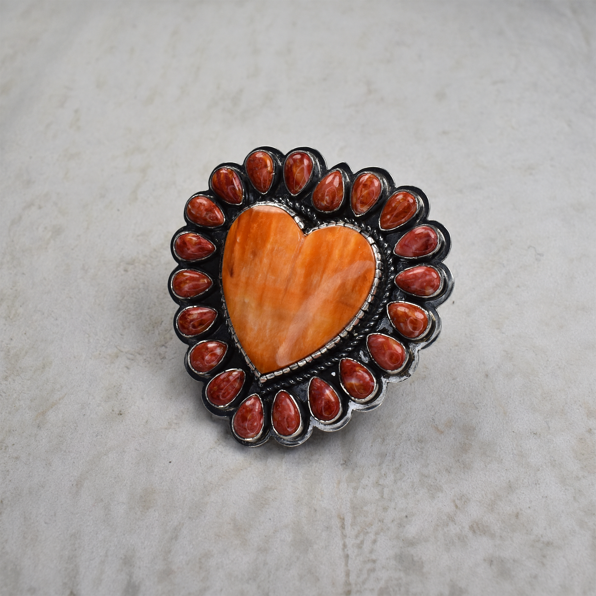 Spiny Oyster Heart Statement Ring