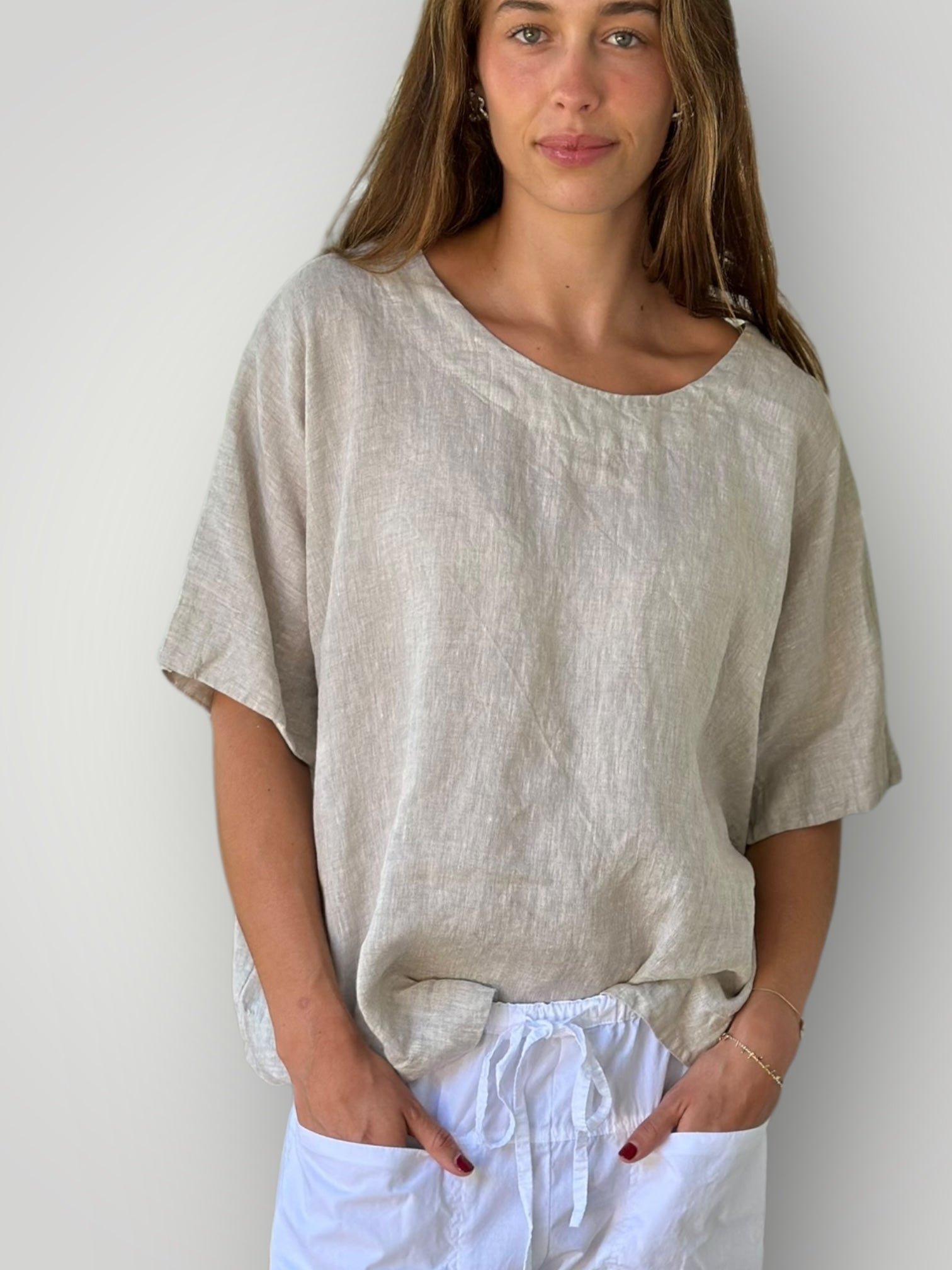 mia top - natural linen