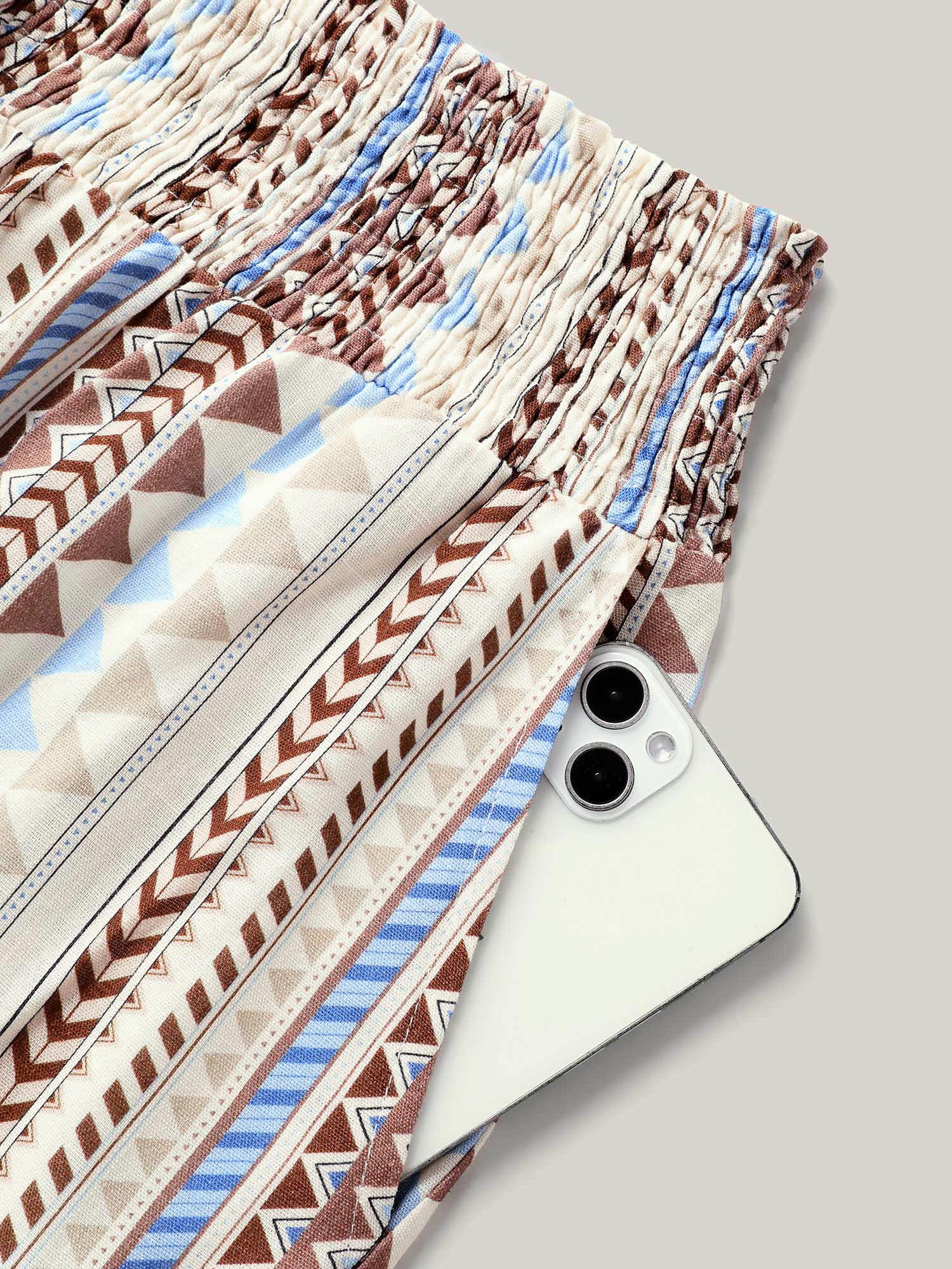 Boho Stripes Wide-Leg Pants
