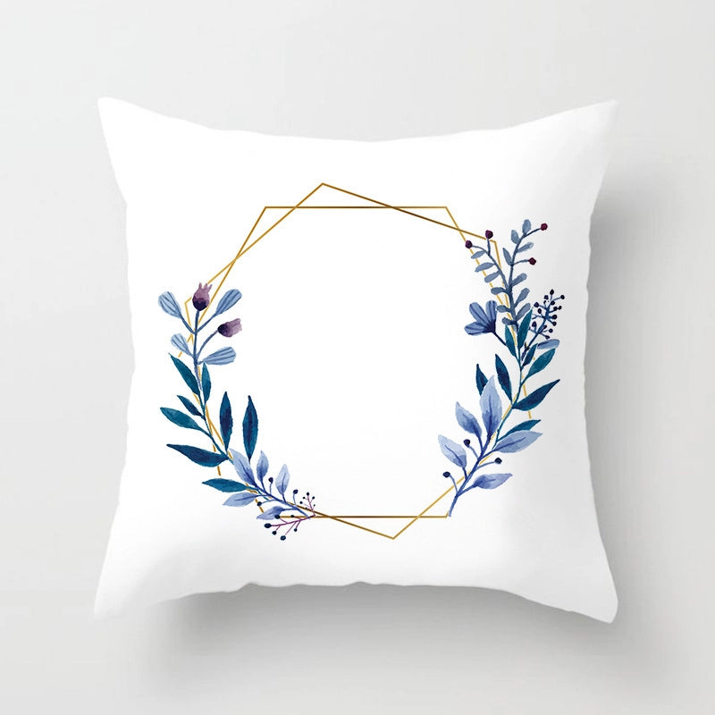 Modern Style Pastoral Letter Plant Linen Pillow Cases Couch & Sofa Decor