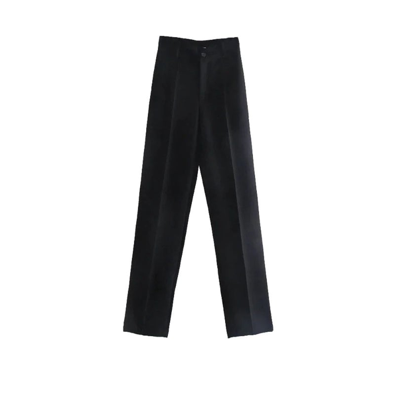 Women Office Wear High Waist Straight Pants