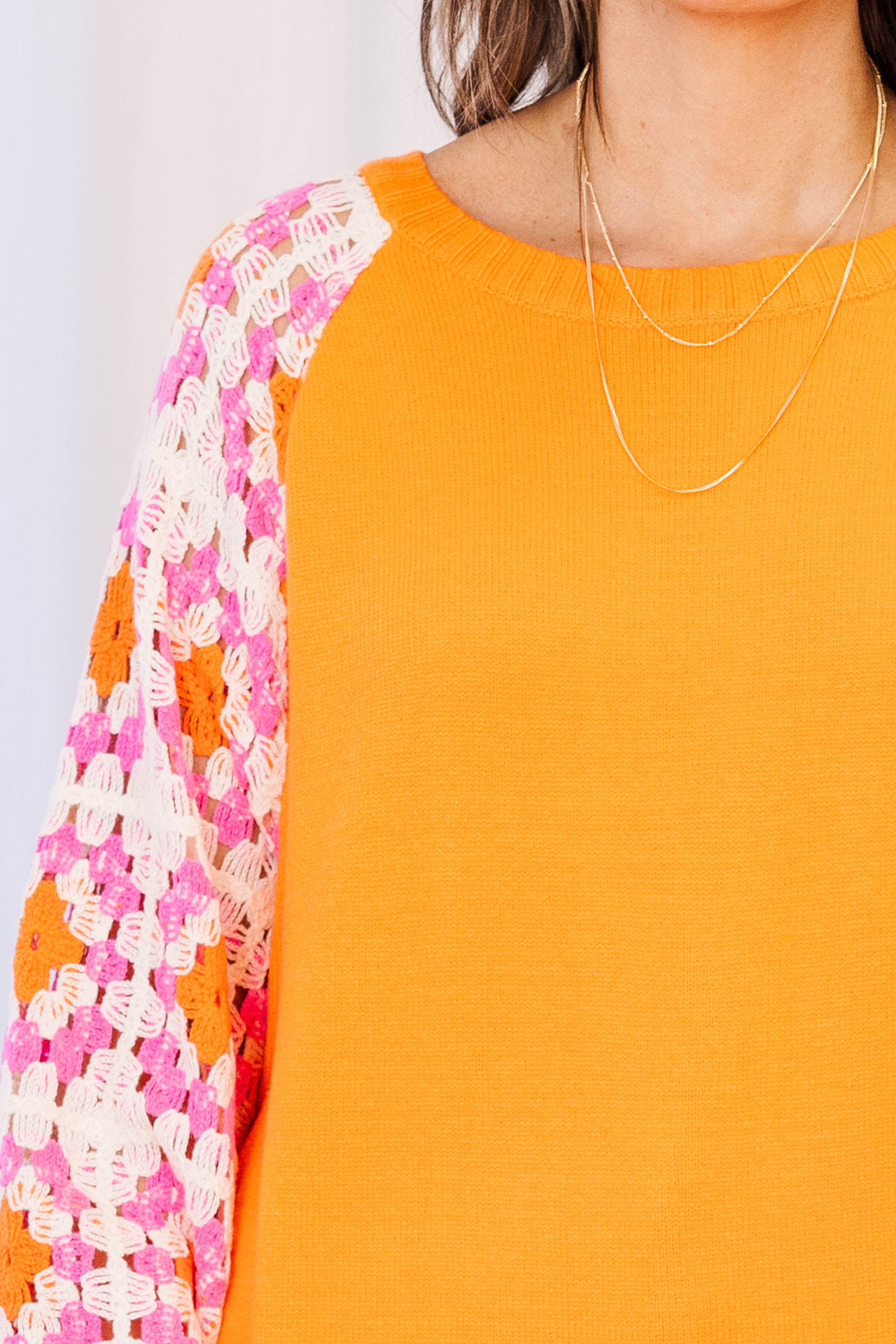 An Adorable Smile Sweater. Orange