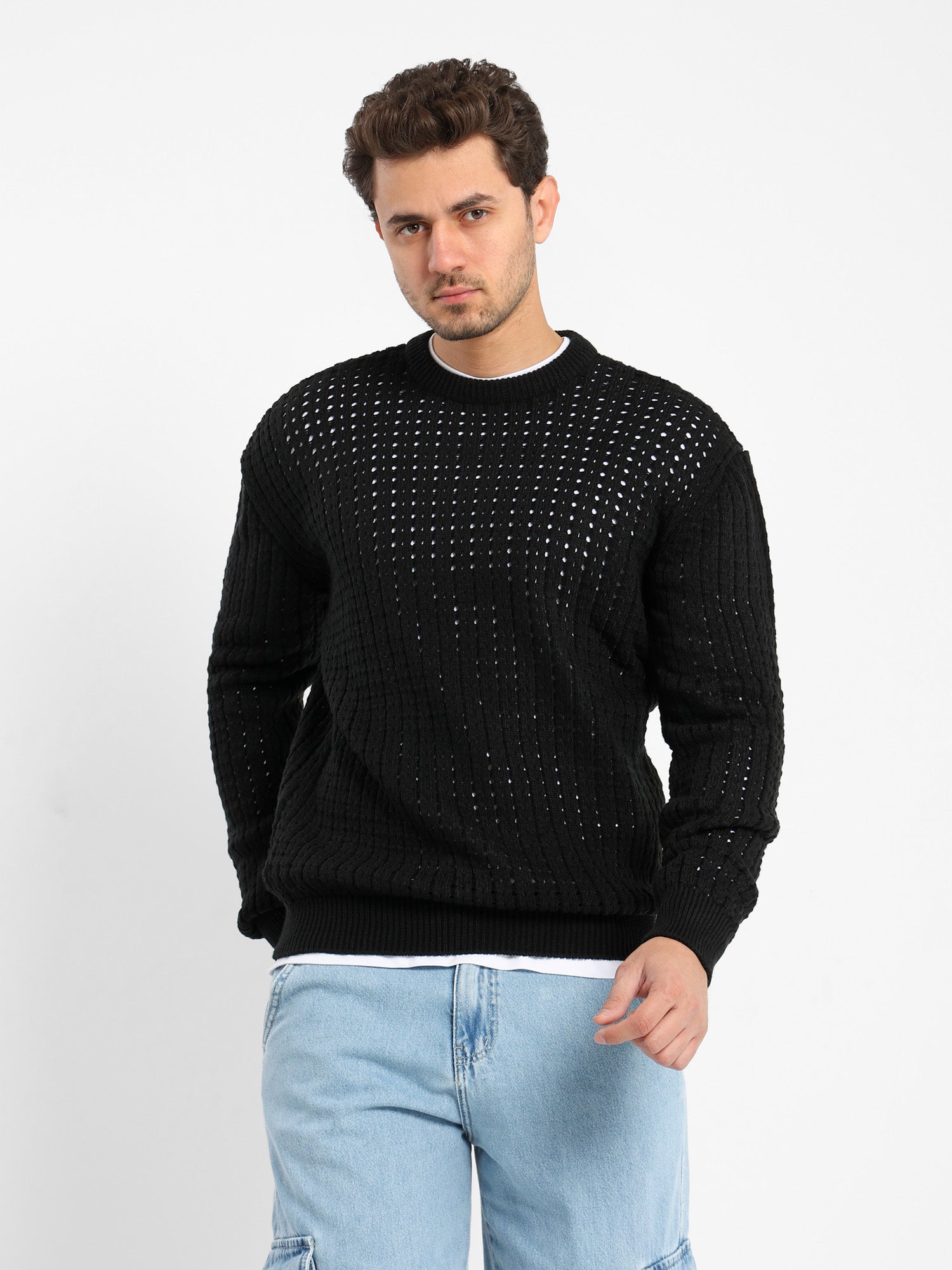Casual Perforated Pullover
