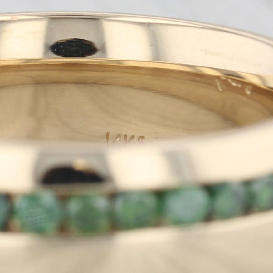 1ctw Green Diamond Ring 14k Yellow Gold Size 9 Wedding Band