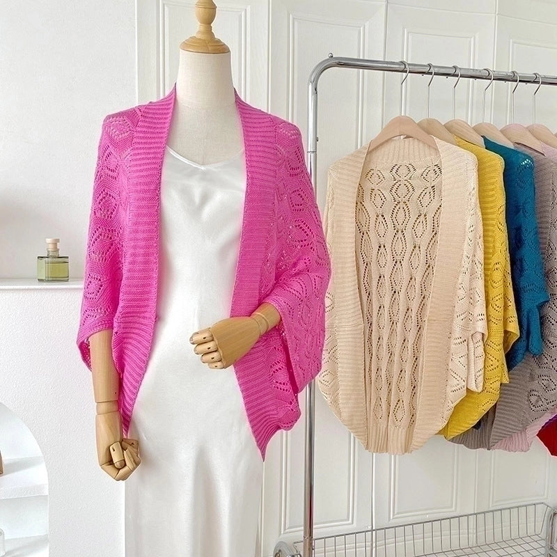 Women's Sweet Solid Color Knit Shawl