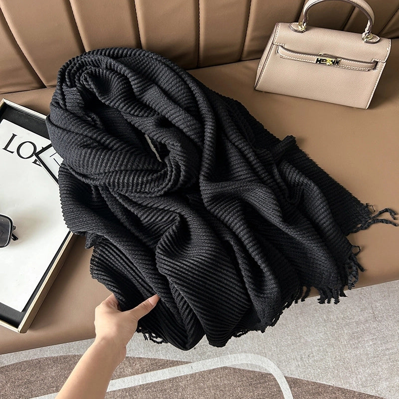Women's Basic Solid Color Polyester Scarf