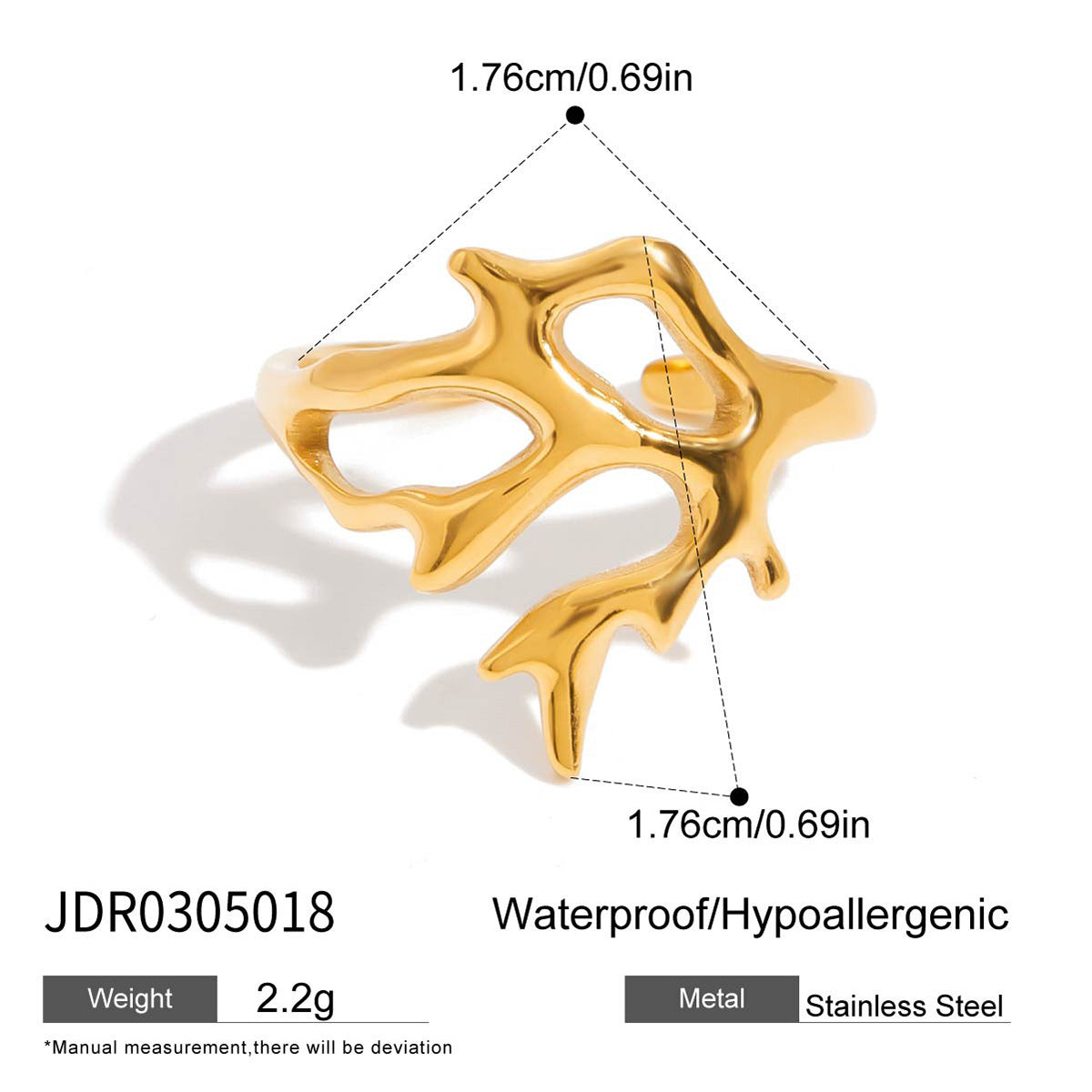Jie Ding Ocean Ring Titanium Steel Open Bracelet Women'S Niche Stainless Steel