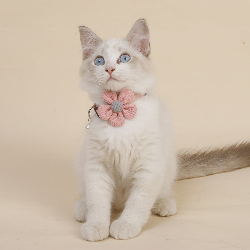 Cat Collar Knitted Flower