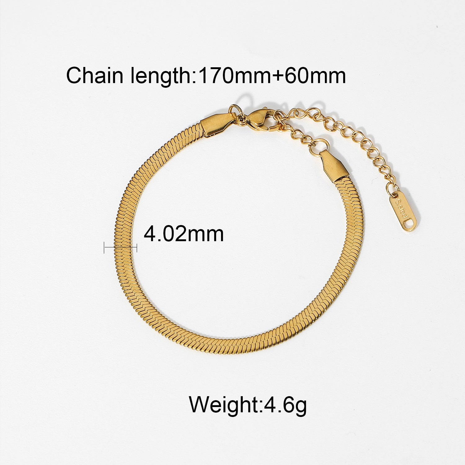 Women  Chain Geometric Stainless Steel 18K Gold Plated Bracelets