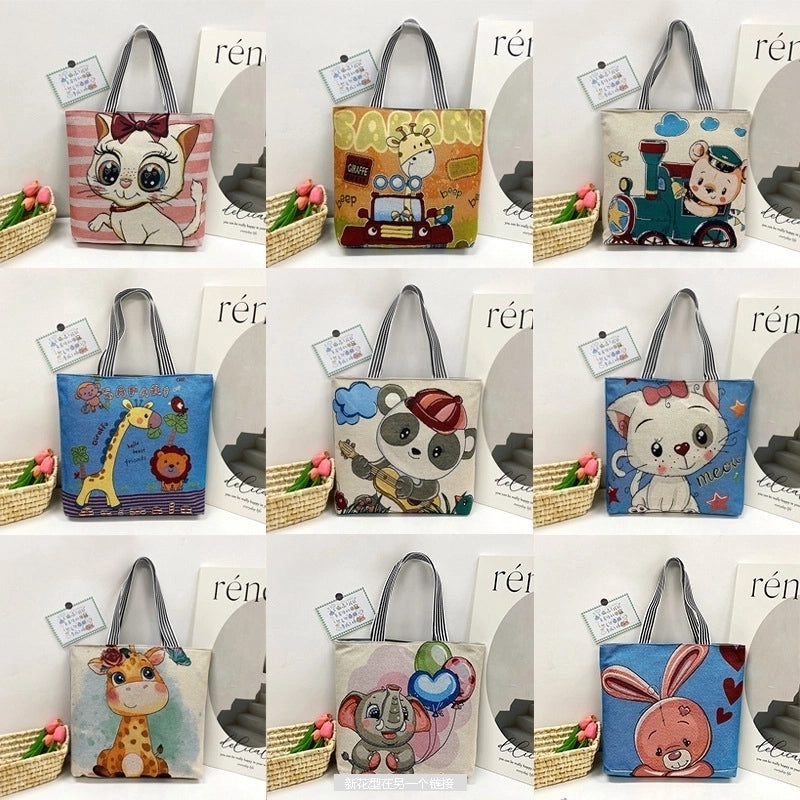 Unisex Vintage Style Portrait Animal Canvas Shopping Bags