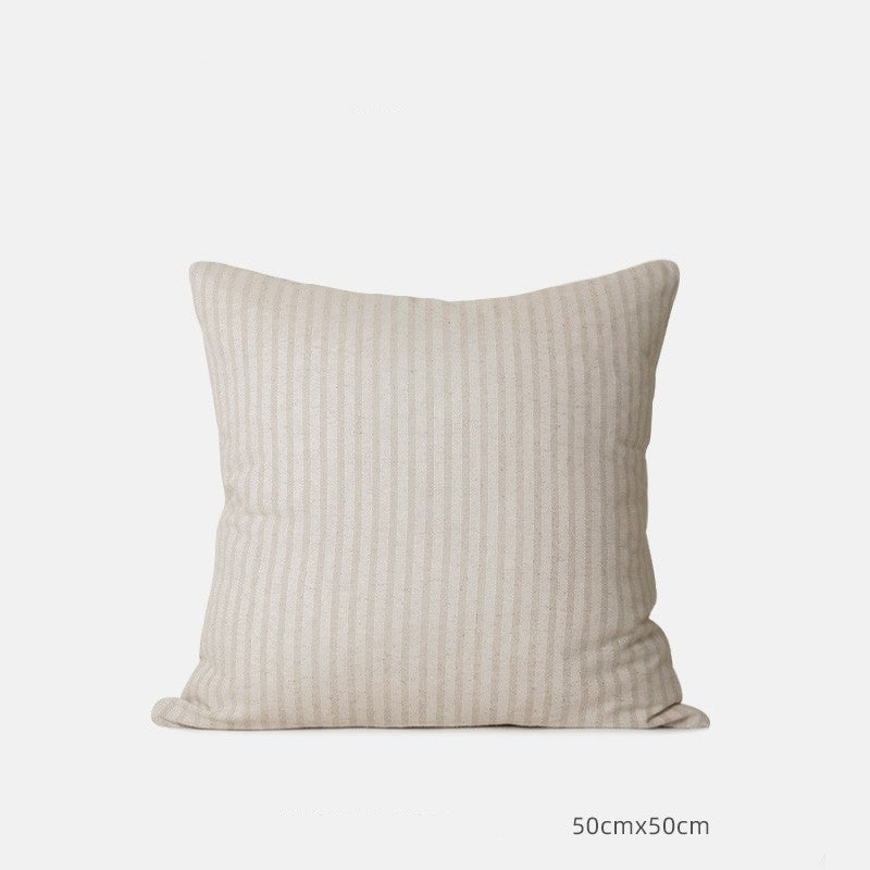 Chic Striped Cotton-Linen Blend Pillow