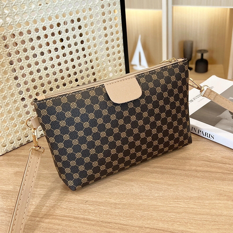 Women's Mini Pu Leather Printing Vintage Style Square Zipper Crossbody Bag