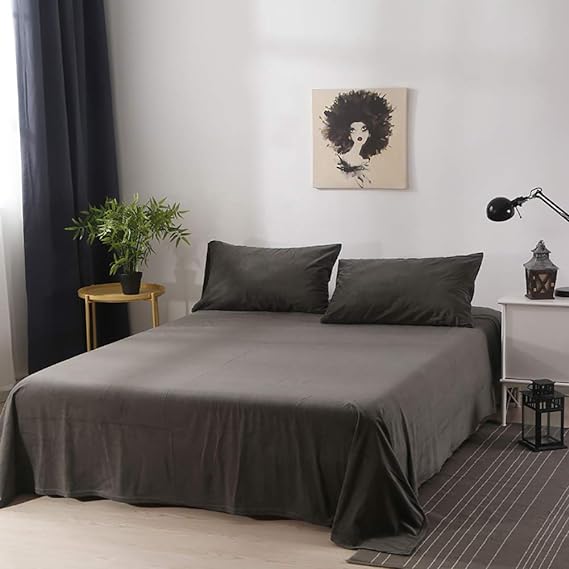 Charcoal Velvet-Luxury Bed Sheet Set