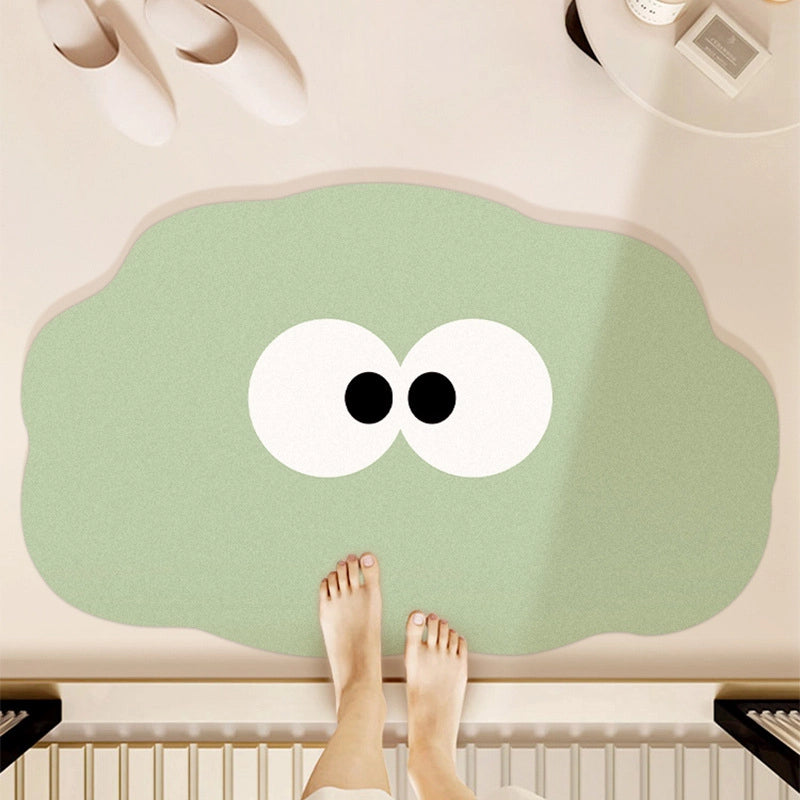 Cartoon Bathroom Mat Absorbent Dirt Resistant Fun Bathroom Door Quick-drying Diatom Mud Mat Toilet Anti-slip Mat