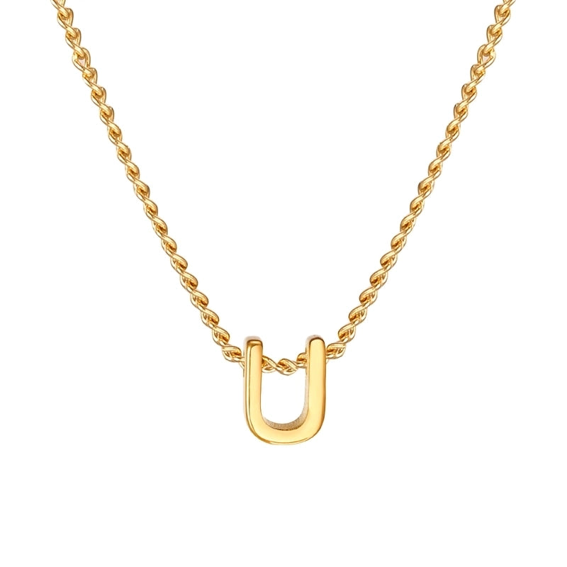 Elegant Letter 201 Stainless Steel 18K Gold Plated Pendant Necklace