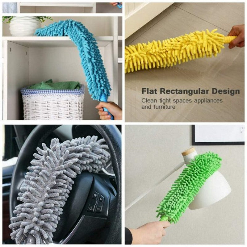 Foldable Multipurpose Microfiber Ceiling Fan Duster. Telescopic Pole Handle Flexible Brush