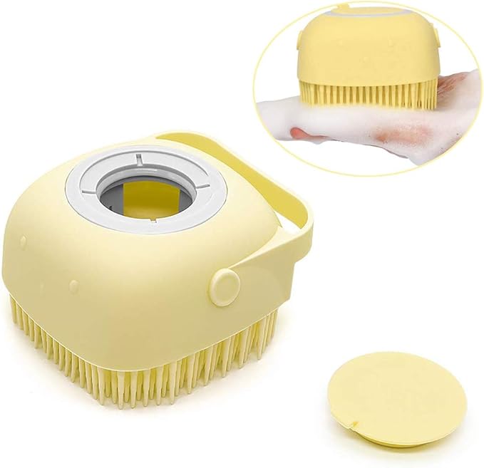 SILICONE BATH BRUSH WITH SOAP DISPENSER