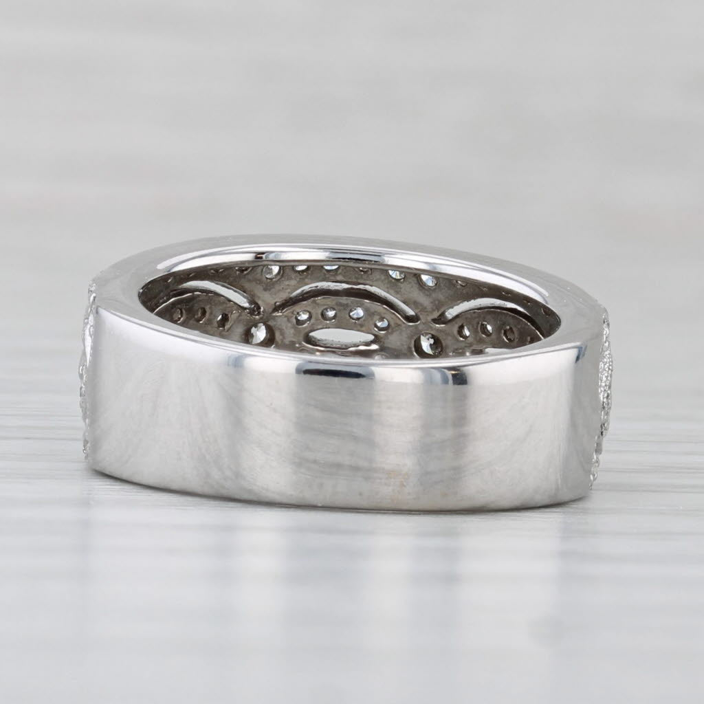 0.45ctw Open Work Diamond Ring 14k White Gold Size 5
