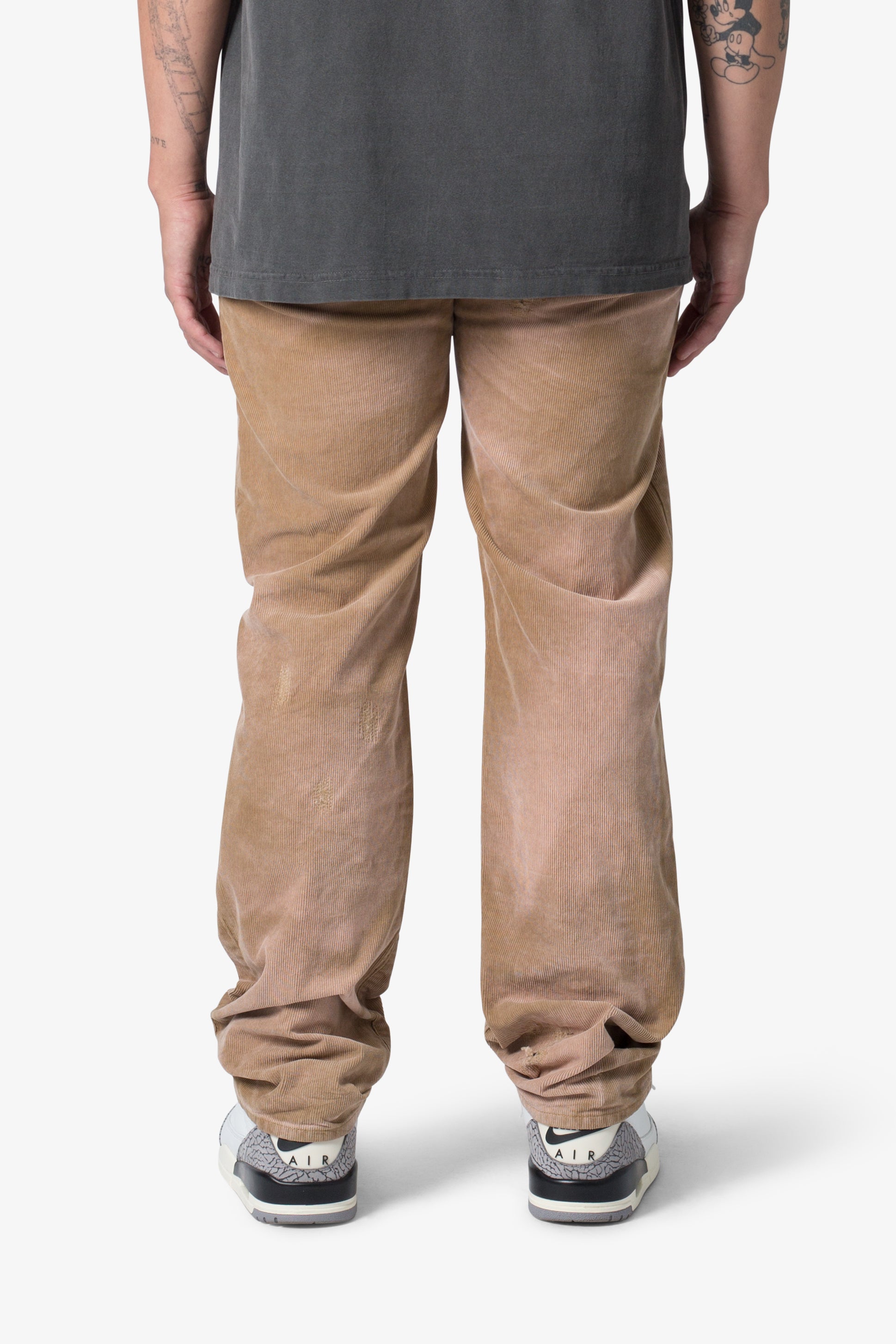 V648 Repaired Corduroy Pants - Tan