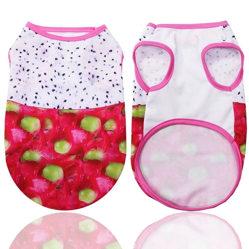 Cartoon Thin Fake Suspenders Vest Pet Dog Clothes 1 Pieces