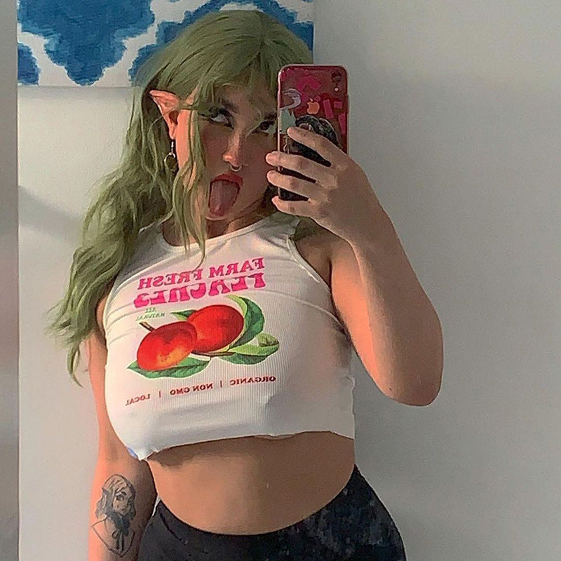 Farm Fresh Peaches Ribbed Top