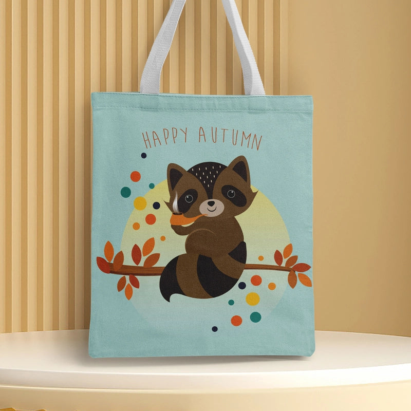 Women's Medium Canvas Animal Basic Classic Style Square Open Canvas Bag