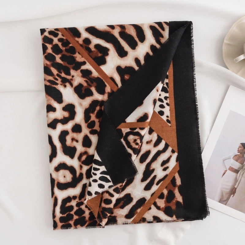 Women's Sweet Leopard Polyester Scarf