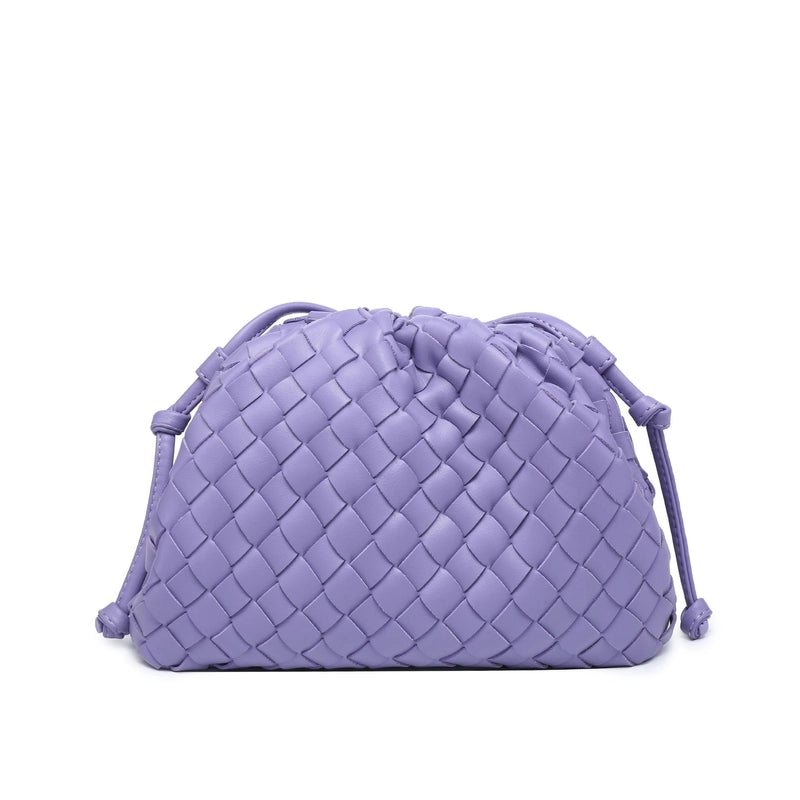 Women's Pu Leather Solid Color Classic Style Weave Cloud Shape Magnetic Buckle Crossbody Bag