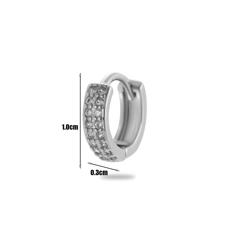 1 Piece Minimalist Classic Style Round Plating Inlay Copper Zircon 18k Gold Plated Ear Studs
