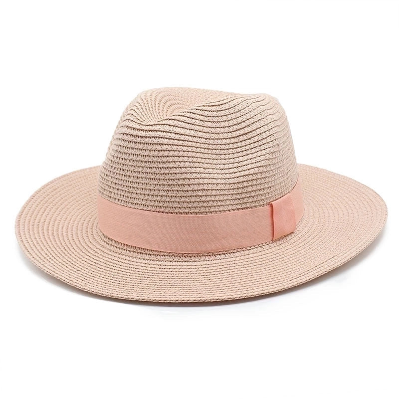 Unisex Minimalist Solid Color Flat Eaves Fedora Hat