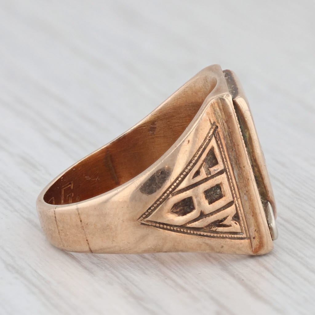 Vintage Beta Sigma Kappa Ring 10k Gold Size 7 Fraternity Honor Society Signet
