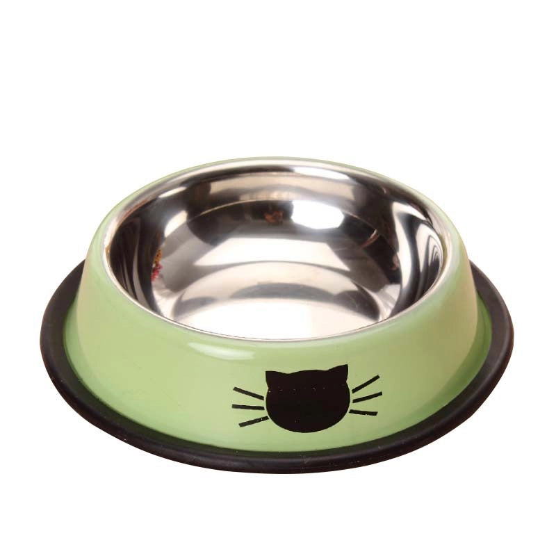 Pet Supplies Combination Stainless Steel Cat Dog Bowl Colorful Anti-slip Food Bowl Durable For Cats Dogs