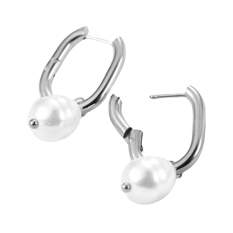 1 Pair Fashion Solid Color Plating Stainless Steel Gold Plated Hoop Earrings